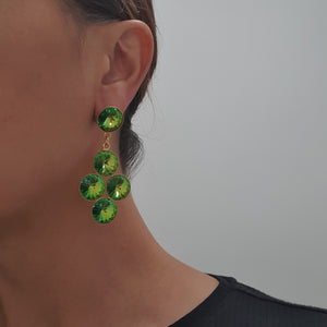Harlequin Market Apple Green Crystal Earrings-(Pierced Earrings)