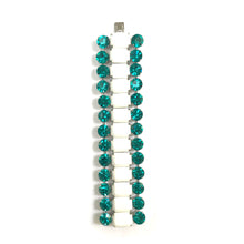Load image into Gallery viewer, Harlequin Market Crystal Cuff - Azure Green & White