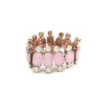 Load image into Gallery viewer, Harlequin Market Crystal Cuff - Opaque White & Pink
