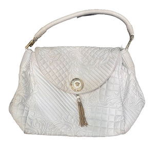 Vintage Versace Limited Edition White Quilted Shoulder Bag