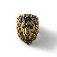 Load image into Gallery viewer, Signed GUCCI Lion Head Ring with Crystal
