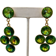 Load image into Gallery viewer, Harlequin Market Apple Green Crystal Earrings-(Pierced Earrings)