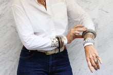 Load image into Gallery viewer, Signed Nettie Rosenstein Deco Style Cuff In Gilt Sterling c. 1940