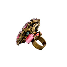 Load image into Gallery viewer, Signed David Mandel for &quot;The Show Must Go On&quot; Pink Crystal Ring