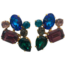 Load image into Gallery viewer, Harlequin Market Multi- Coloured Cluster Earring (Clip-On)