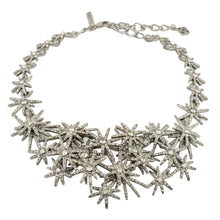 Load image into Gallery viewer, Signed Oscar de la Renta Silver Crystal Fireworks Statement Necklace