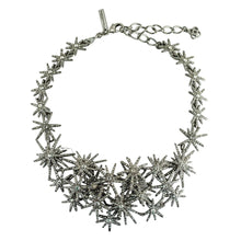 Load image into Gallery viewer, Signed Oscar de la Renta Silver Crystal Fireworks Statement Necklace