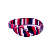 Load image into Gallery viewer, Signed Lea Stein Snake Bangle - Black, Clear & Red