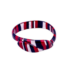 Load image into Gallery viewer, Signed Lea Stein Snake Bangle - Black, Clear & Red
