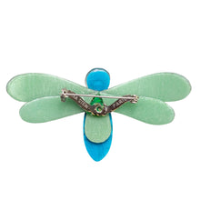 Load image into Gallery viewer, Lea Stein Rare Bee Brooch Pin- Green Sparkle &amp; Blue