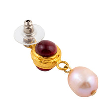 Load image into Gallery viewer, Pate-de-Verre (Hand Poured Glass) & Freshwater Pearl Earrings (Pierced)