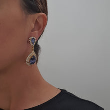 Load image into Gallery viewer, Harlequin Market Double Tear Drop Clear & Light Amethyst Earring (Clip-On)
