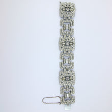 Load image into Gallery viewer, Vintage Silver Tone &amp; Crystal Bracelet