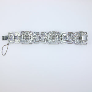 Vintage Silver Tone & Crystal Bracelet