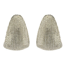 Load image into Gallery viewer, USA Vintage Unsigned Silver Tone Textured Earrings (Clip-On)