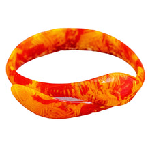 Load image into Gallery viewer, Signed Lea Stein Snake Bangle - Orange &amp; Red