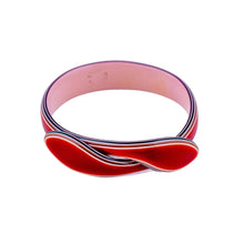 Load image into Gallery viewer, Signed Lea Stein Snake Bangle - Red & Black