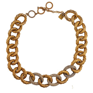 Signed 'Aerin Erickson Beamon' New York Chunky Gold & Crystal Rope Necklace
