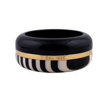 Load image into Gallery viewer, Signed Fendi Black &amp; Cream Bangle with Gold Detail c.1990s