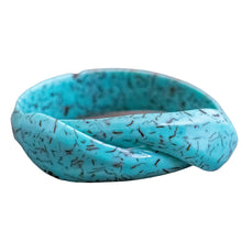 Load image into Gallery viewer, Signed Lea Stein Snake Bangle - Turquoise