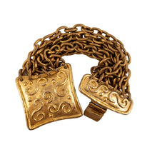 Load image into Gallery viewer, Vintage Signed Edouard Rambaud Gold Multi Chain Detailed Bracelet c.1980s