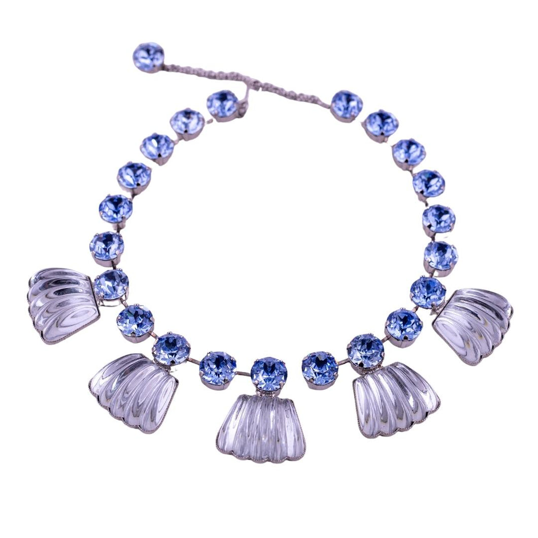 Harlequin Market Large Austrian Crystal Accent Necklace -Light Sapphire