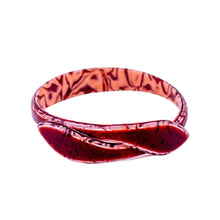 Load image into Gallery viewer, Signed Lea Stein Snake Bangle - Brown Swirl &amp; White