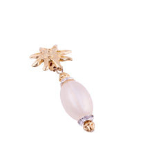 Load image into Gallery viewer, Vintage Lucite & Crystal Earrings with Opaque Frosting - (Clip-On)