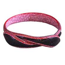 Load image into Gallery viewer, Signed Lea Stein Snake Bangle - Black &amp; Cracked Red