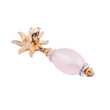 Load image into Gallery viewer, Vintage Lucite & Crystal Earrings with Opaque Frosting - (Clip-On)