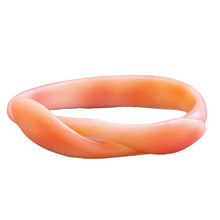 Load image into Gallery viewer, Signed Lea Stein Snake Bangle - Light Pink &amp; Creme