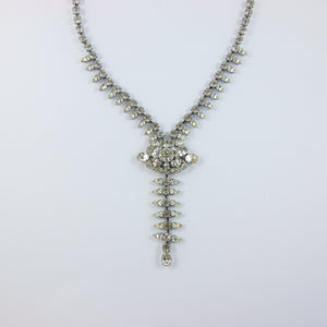 Vintage USA Silver & Crystal Necklace