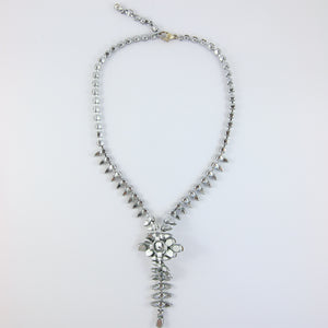 Vintage USA Silver & Crystal Necklace