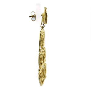 Vintage Gold Tone Swirl Drop Earrings c. 1990 (Pierced)