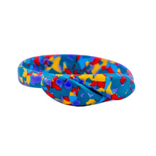 Load image into Gallery viewer, Signed Lea Stein Snake Bangle - Blue &amp; Multi Colour