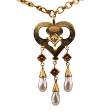 Load image into Gallery viewer, Vintage Christian Lacroix Love Heart Pendant Long Chain Necklace