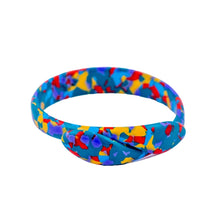 Load image into Gallery viewer, Signed Lea Stein Snake Bangle - Blue & Multi Colour