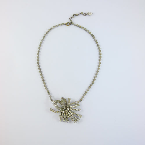 Vintage French Crystal & Silver Necklace