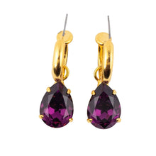 Load image into Gallery viewer, HQM Austrian Crystal Interchangeable Earrings - Deep Amethyst (Pierced)
