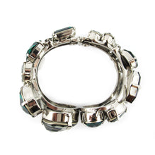 Load image into Gallery viewer, Harlequin Market Large Austrian Crystal Clamper Cuff - Emerald Green