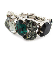 Load image into Gallery viewer, Harlequin Market Large Austrian Crystal Clamper Cuff - Emerald Green