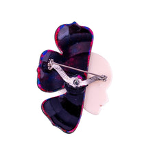 Load image into Gallery viewer, Lea Stein Corolle Art Deco Girl Petal Brooch Pin - Green, White & Red