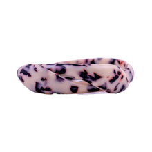 Load image into Gallery viewer, Signed Lea Stein Snake Bangle - Creme & Brown