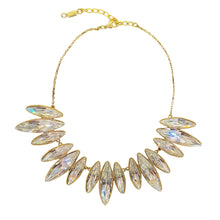 Load image into Gallery viewer, Vintage French Signed "Poggi Paris" Gold Plated Large Elliptical Shape Crystal Necklace