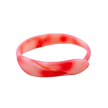 Load image into Gallery viewer, Signed Lea Stein Snake Bangle - Creme &amp; Red Marble