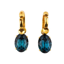 Load image into Gallery viewer, HQM Austrian Crystal Interchangeable Earrings - Midnight Blue (Pierced)