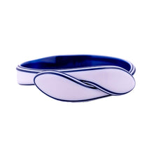 Load image into Gallery viewer, Signed Lea Stein Snake Bangle - White &amp; Navy Blue