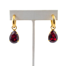 Load image into Gallery viewer, HQM Austrian Crystal Interchangeable Earrings - Deep Red (Pierced)