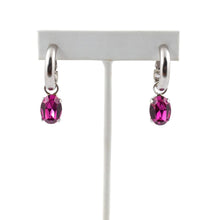 Load image into Gallery viewer, HQM Austrian Crystal Interchangeable Earrings - Fuchsia Pink (Pierced)