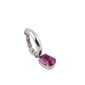 HQM Austrian Crystal Interchangeable Earrings - Fuchsia Pink (Pierced)